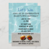 プールパーティの招待状 案内状 (正面/裏面)