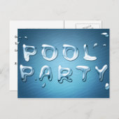プールパーティの招待状：液体 インビテーションポストカード (正面/裏面)