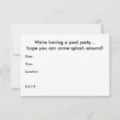 プールパーティの招待状：液体 招待状 (裏面)