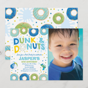 プールパーティの招待状Dunk And Donutsプールパーティー 招待状