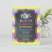 プールパーティの誕生日招待状 招待状 (スタンド正面)