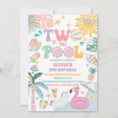 プールパーティの誕生日招待状 招待状 (正面)