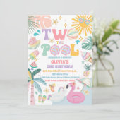 プールパーティの誕生日招待状 招待状 (スタンド正面)