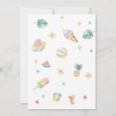 プールパーティの誕生日招待状 招待状 (裏面)