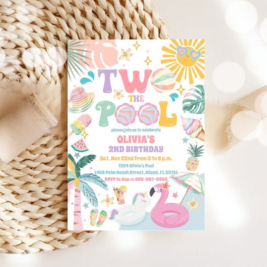プールパーティの誕生日招待状 招待状