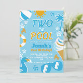プールパーティの誕生日男の子の夏 招待状 (スタンド正面)