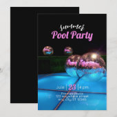 プールパーティディスコ 招待状 (正面/裏面)