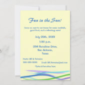 プールパーティーおもしろいカクテル/青+黄 招待状 (裏面)