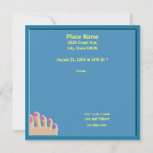 プールパーティーおもしろい足カクテルカウト招待状 招待状 (裏面)