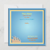 プールパーティーおもしろい足招待状 招待状 (裏面)