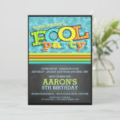 プールパーティーお祝い招待状 招待状 (スタンド正面)