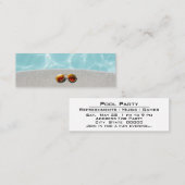 プールパーティーお祝いGet Together招待状 スキニー名刺 (正面/裏面)