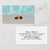 プールパーティーお祝いGet Together招待状 名刺 (正面/裏面)