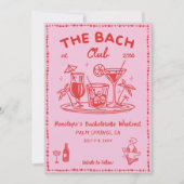 プールパーティーかわいいカクテルバチェロレッテ招待状 招待状 (正面)