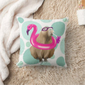 プールパーティーかわいいカピバラとピンクフラミンゴ浮き クッション (ブランケット)