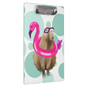 プールパーティーかわいいカピバラとピンクフラミンゴ浮き クリップボード (右)