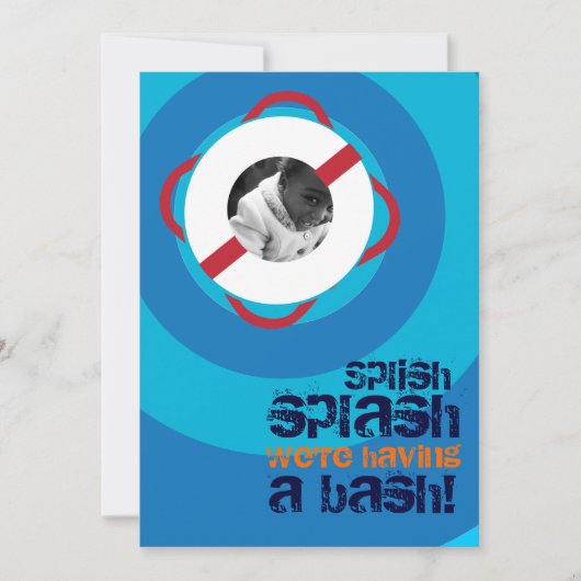 プールパーティーとビーチ招待状 招待状 (正面)