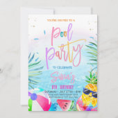 プールパーティーのご招待 トロピカルパーティー プールパーティー 招待状 (正面)