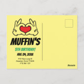 プールパーティーのご招待 プールで楽しむパピーたちの誕生日会 ポストカード (裏面)