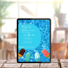 プールパーティーのご招待 招待状