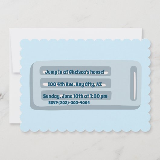 プールパーティーのご招待 招待状 (裏面)