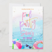 プールパーティーのご招待 熱帯パーティー プールパーティー 招待状 (正面)