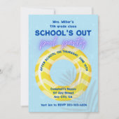 プールパーティーのご招待 | 黄色の浮き輪 招待状 (正面)