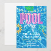 プールパーティーのご案内　サマースイミングプールパーティー 招待状 (正面/裏面)
