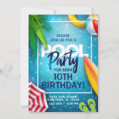 プールパーティーのご案内 招待状 (正面)