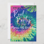 プールパーティーのタイダイ染め招待状 バースデー 招待状 (正面)