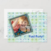 プールパーティーの写真招待状 インビテーションポストカード (正面/裏面)