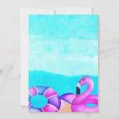 プールパーティーの卒業 招待状 (裏面)