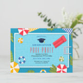 プールパーティーの卒業 招待状 (スタンド正面)