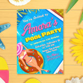 プールパーティーの女の子の招待状 招待状