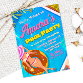 プールパーティーの女の子の招待状 招待状