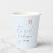 プールパーティーの女の子 誕生日パーティー 紙コップ (正面)