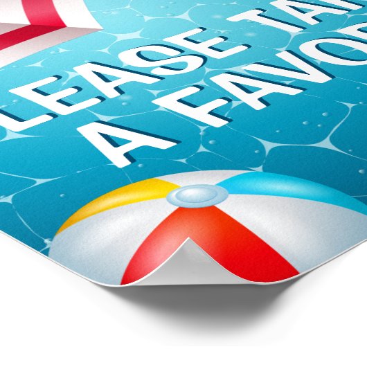 プールパーティーの好意のサイン ポスター (角)