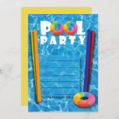 プールパーティーの思い出 招待状 (正面/裏面)