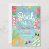 プールパーティーの招待状, プールの誕生日招待状 招待状 (正面)