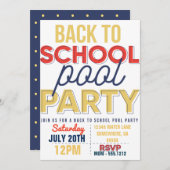プールパーティーの招待状 招待状 (正面/裏面)