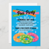 プールパーティーの招待状 招待状 (正面/裏面)