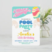 プールパーティーの招待状 招待状 (スタンド正面)