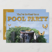 プールパーティーの招待状 招待状 (正面/裏面)