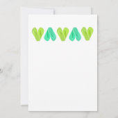 プールパーティーの招待状 | 明るいフリップフロップ 招待状 (裏面)