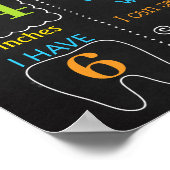 プールパーティーの最初の誕生日の黒板の看板 ポスター (角)