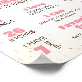 プールパーティーの最初の誕生日パーティーマイルストーン記号 ポスター (角)