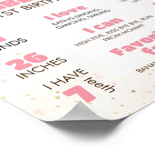 プールパーティーの最初の誕生日パーティーマイルストーン記号 ポスター (角)