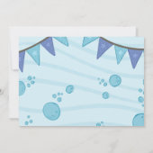 プールパーティーの誕生日の写真 招待状 (裏面)