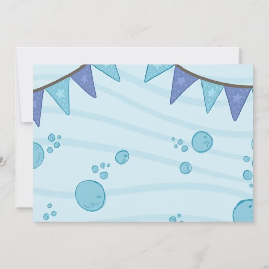 プールパーティーの誕生日の写真 招待状 (裏面)