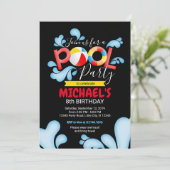 プールパーティーの誕生日の招待 招待状 (スタンド正面)